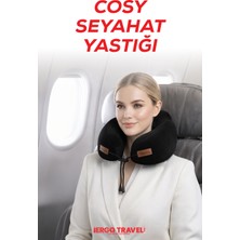 Cosy Ortopedik Seyahat Yastığı Visco Boyun Destekli Seyahat Yastığı - Siyah | Ergo Travel