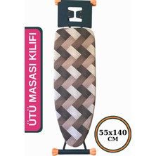 Ütü Masası Kılıfı Büyük Boy Ipli Stoperli Keçeli Kılıfı Örtüsü Bezi 55X140CM Brown Aura