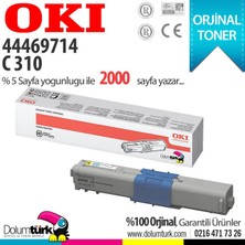 Oki C310 / C330 / C510 / C530 / MC352 / MC362 / MC562 / 44469714 Sarı Orijinal Toner