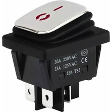 Alkatronik 30A 250V On-Off Anahtar Yüksek Akım Kcd4 4 Pin Buton IP67 Su Geçirmez LED Işıklı