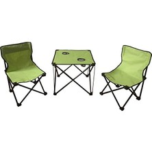 AND200 2 Sandalye 1 Masa Çantalı Set Yeşil