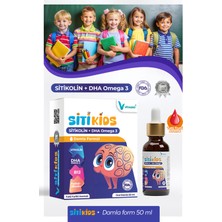 Vitasso Sitikolin Çocuklar İçin Omega3 Damla 50 ml Tutti Frutti Aromalı Türkiye Menşeli