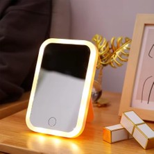 Skygo Coverzone LED Işıklı Makyaj Aynası – 3 Renk Modu (Beyaz, Ilık, Sıcak), Dokunmatik Parlaklık Ayarı, Şarjlı 500 Mah Batarya, 12×16 cm Taşınabilir Masaüstü Ayna, 26 LED ile Doğal Işık Efekti | A14