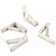 Skygo Plastik Masa Örtüsü Tutacağı Yaylı Mandal Kayma Önleyici Tutucu Sabitleyici Kıskaç Klips Aparat (Beyaz, 4'lü)