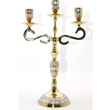 Magicool Pirinç Sedefli 3'lü Şamdan 18912