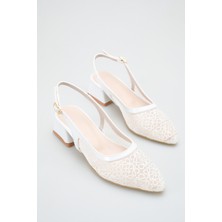 ich1one Latina Kadın Dantel Topuklu Babet Ayakkabı – 5 cm Topuk, Günlük ve Ofis Şıklığı 1102