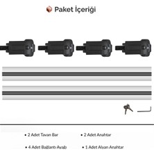 Fıat Doblo 2010–2022 Uyumlu  Trs-1 Kilitli Sistem Ara Atkı Cross Bar Tavan Barı Gri (2 Adet)