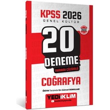 Yediiklim Yayınları Yediiklim 2026 KPSS Genel Kültür Coğrafya Tamamı Çözümlü 20 Denem