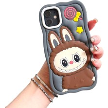 Mopal iPhone 11 Uyumlu Kabartmalı Labubu Desenli Energy Silikon Kılıf