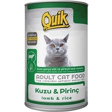 Üreticiniz Quik Kuzu Etli ve Pirinçli Yetişkin Konserve Kedi Maması 1 Adet 415 gr 481348