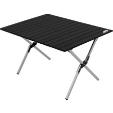 Kamp Ayısı® Alüminyum Katlanabilir Large Kamp ve Piknik Masası, Çantalı, Siyah