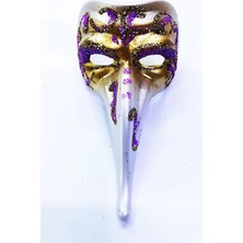 Magicool Fuşya Renk Işlemeli Seramik Malzemeden Imal Venedik Uzun Maske Magnet