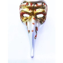 Magicool Turuncu Renk Işlemeli Seramik Malzemeden Imal Venedik Uzun Maske Magnet