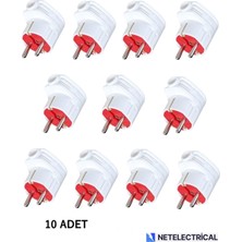 Orel 10 Adet L Tipi Topraklı Erkek Fiş - Beyaz
