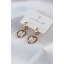 Taş Ve Oyun Atölyesi Taşveoyunatölyesi 316L Çelik Gold Renk Kelebek Model Zirkon Taş Detay Kadın Küpe TG27BKP7482