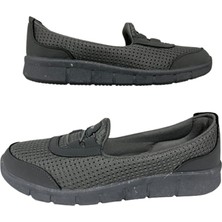 Kanvas Kadın Füme  Ultra Hafif Günlük Şık Babet Ayakkabı