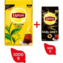 Lipton Yellow Label Dökme Çay 1000 gr + Lipton Earl Grey Bergamot Aromalı Dökme Çay 500 gr