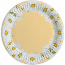 My Paper Craft Papatya Desenli Karton Tabak 8 Adet – Çiçek Temalı Parti & Doğum Günü Tabağı