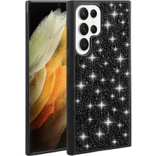 ZM Store Galaxy S23 Ultra Uyumlu Kılıf Parlak Işıltılı Taşlı Tasarım Linea Kapak