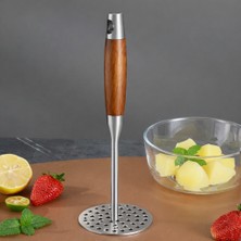 Ivory Patates Ezici Ahşap Saplı 27 cm | Paslanmaz Çelik Patates Ezme Aparatı