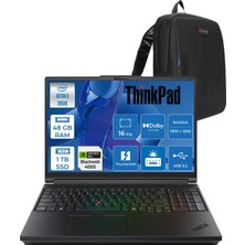Lenovo Thinkpad P16 Gen3 Intel Ultra 9 285HX Ddr5 48GB 512GB+512GB SSD 16GB/RTXPRO4000 Blackwell 16" Wuxga (1920X1200) IPS 500NITS 100% Srgb 60Hz Freedos Aı Iş Istasyonu 21RRS0LC00F37 + Zettaçanta