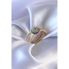 Taş Ve Oyun Atölyesi Taşveoyunatölyesi Gold Renk Nazar Boncuk Model Kadın Yüzük TG27BYK2568