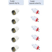 İNWATT Topraklı Erkek Fiş/ Dişi Fiş Seti