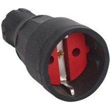 İNWATT Siyah Kauçuk Monofaze Topraklı Dişi Fiş