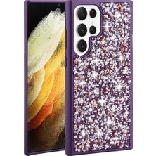 ZM Store Galaxy S23 Ultra Uyumlu Kılıf Parlak Işıltılı Taşlı Tasarım Linea Kapak