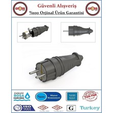 İNWATT Kauçuk Monofaze 1X16 Amper - 220 Volt Topraklı Erkek Fiş