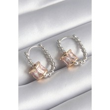 Taş Ve Oyun Atölyesi Taşveoyunatölyesi Pirinç Gümüş Renk Top Model Gold Renk Zirkon Taşlı Kadın Küpe TG27BKP8494