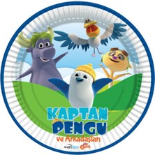 My Paper Craft Kaptan Pengu Temalı Karton Tabak 8 Adet – Çocuk Doğum Günü Parti Tabağı