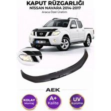 AEK Modern Nissan Navara 2014-2017 Araca Özel Üretim "4mm" Kaput Rüzgarlığı A+ (Pianoblack)