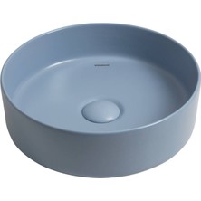 Smanni - Aquarius Rnd Tezgah Üstü Lavabo Mat Arktik Mavi Outlet - LV1150-216-