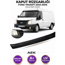 AEK Modern Ford Transit 2003-2006 Araca Özel Üretim "4mm" Kaput Rüzgarlığı A+ (Pianoblack)