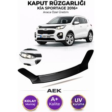 AEK Modern Kia Sportage 2016-2020 Araca Özel Üretim "4mm" Kaput Rüzgarlığı A+ (Pianoblack)