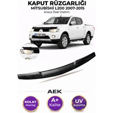 AEK Modern Mitsubishi L200 2007-2014 Araca Özel Üretim "4mm" Kaput Rüzgarlığı A+ (Pianoblack)