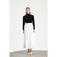 Pamuk Vual Crush Etek Ekru