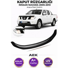 AEK Modern Nissan Navara 2005-2013 Araca Özel Üretim "4mm" Kaput Rüzgarlığı A+ (Pianoblack)