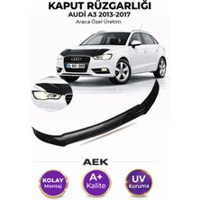 AEK Modern Audi A3 2013-2017 Araca Özel Üretim "4mm" Kaput Rüzgarlığı A+ (Pianoblack)