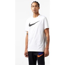 Nike M Nsw Tee Icon Swoosh Beyaz Erkek Tişört Yumuşak Pamuklu Kumaş ile Günlük Kullanım İçin
