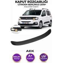 AEK Modern Citroen Berlingo 2019+ Araca Özel Üretim "4mm" Kaput Rüzgarlığı A+ (Pianoblack)