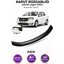 AEK Modern Dacia Logan Sedan 2013+ Araca Özel Üretim "4mm" Kaput Rüzgarlığı A+ (Pianoblack)