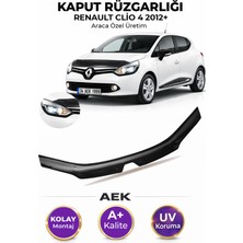 AEK Modern Renault Clio 4 2012+ Araca Özel Üretim "4mm" Kaput Rüzgarlığı A+ (Pianoblack)