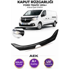 AEK Modern Renault Trafic 2014+ Araca Özel Üretim "4mm" Kaput Rüzgarlığı A+ (Pianoblack)