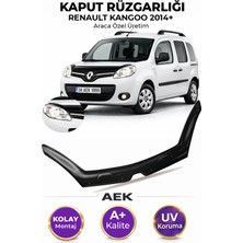 AEK Modern Renault Kangoo 2014+ Araca Özel Üretim "4mm" Kaput Rüzgarlığı A+ (Pianoblack)