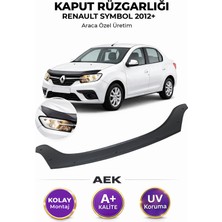 AEK Modern Renault Symbol 2013+ Araca Özel Üretim "4mm" Kaput Rüzgarlığı A+ (Pianoblack)