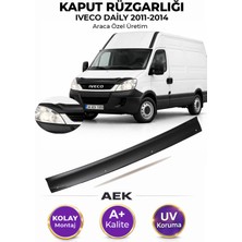 AEK Modern Iveco Daily 2011-2014 Araca Özel Üretim "4mm" Kaput Rüzgarlığı A+ (Pianoblack)