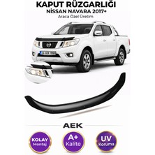 AEK Modern Nissan Navara 2017+ Araca Özel Üretim "4mm" Kaput Rüzgarlığı A+ (Pianoblack)