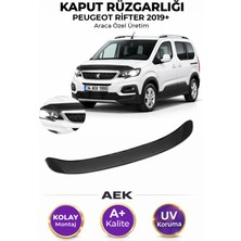 AEK Modern Peugeot Rifter 2019+ Araca Özel Üretim "4mm" Kaput Rüzgarlığı A+ (Pianoblack)